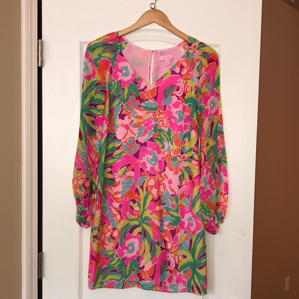 Lilly Pulitzer Carleigh Silk Tunic Dress in Multi Lulu, Size 2. - Picture 3 of 16